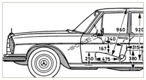 Daimler-Benz W108 Strichzeichnung